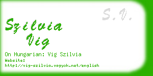 szilvia vig business card